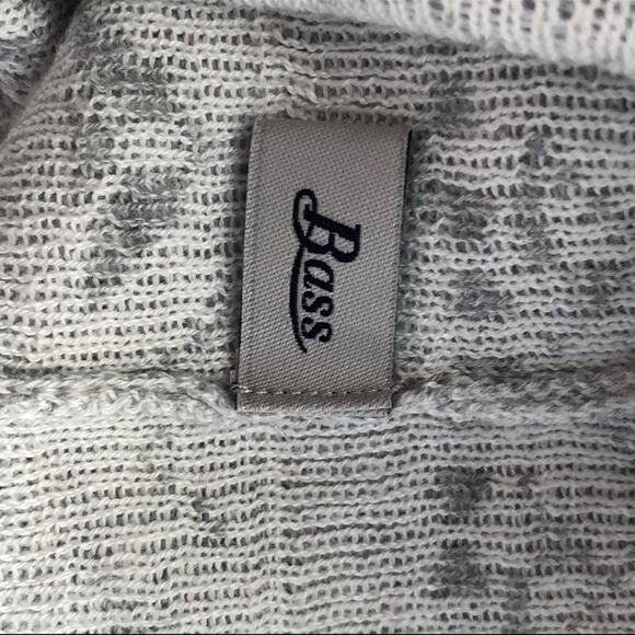 Bass Medallion Print Grey & White Cardigan Button Front Sweater Medium - Picture 10 of 12